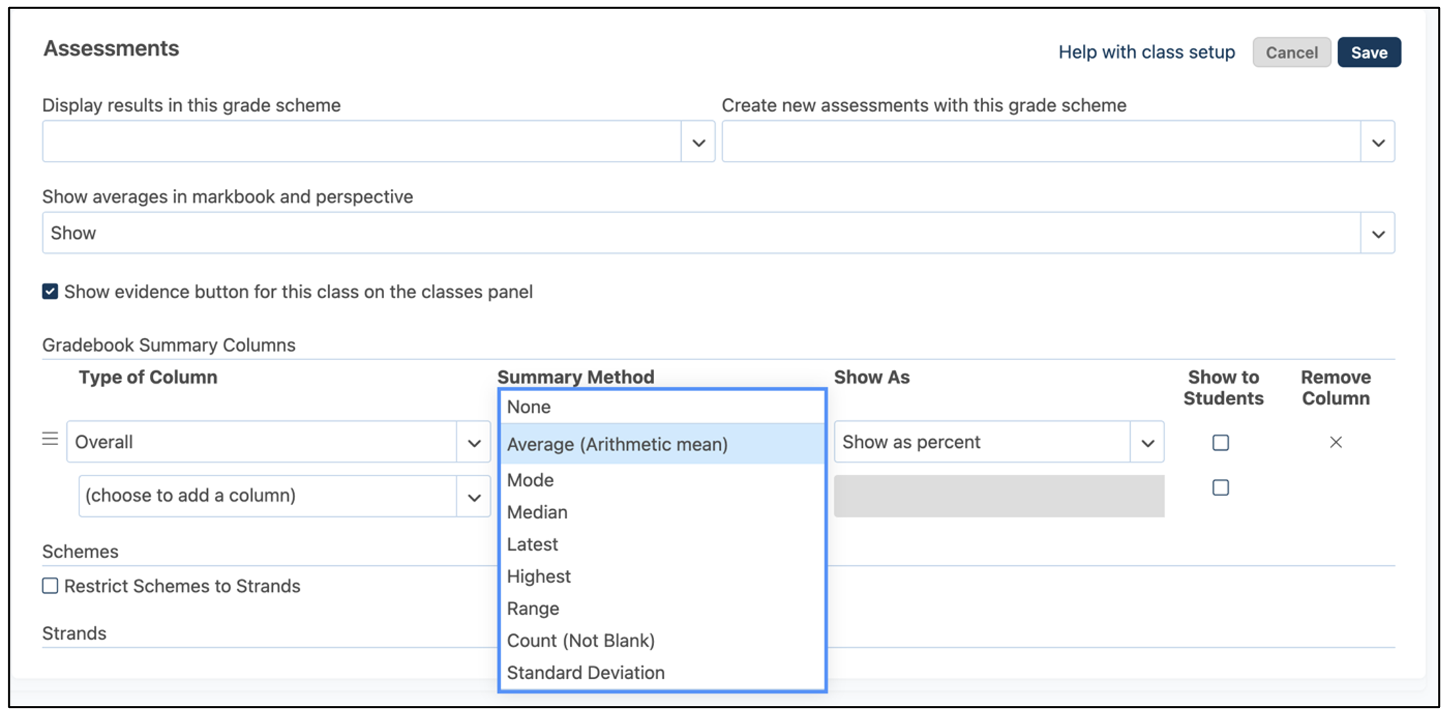 How do i change the markbook settings 